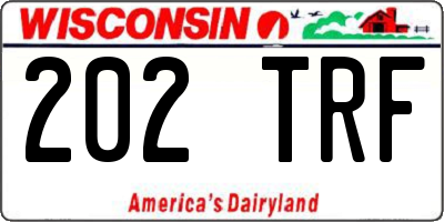 WI license plate 202TRF