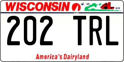 WI license plate 202TRL