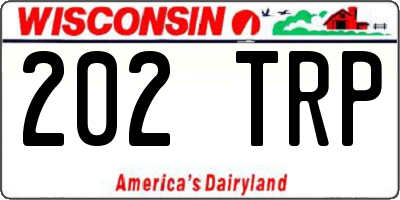 WI license plate 202TRP