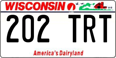 WI license plate 202TRT