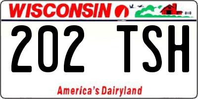 WI license plate 202TSH