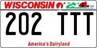 WI license plate 202TTT