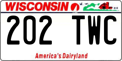 WI license plate 202TWC