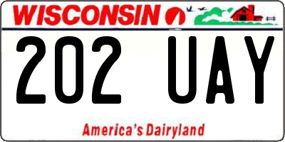WI license plate 202UAY