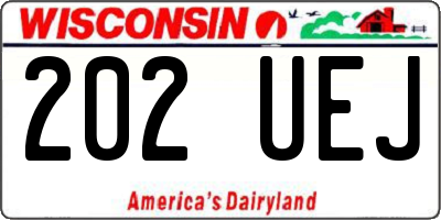 WI license plate 202UEJ