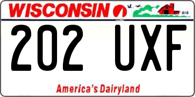 WI license plate 202UXF