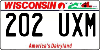 WI license plate 202UXM