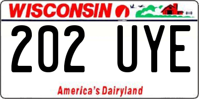 WI license plate 202UYE
