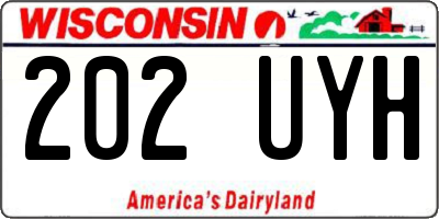 WI license plate 202UYH
