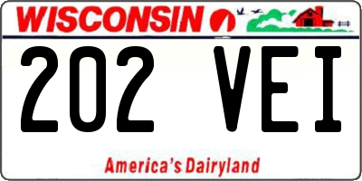 WI license plate 202VEI