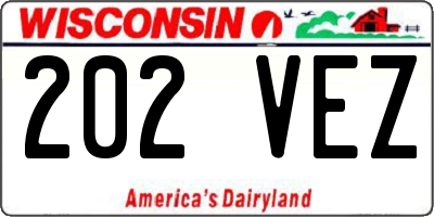 WI license plate 202VEZ