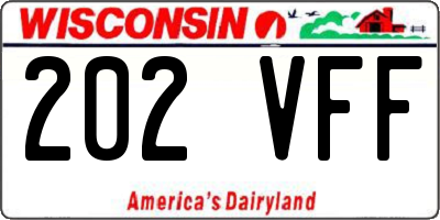 WI license plate 202VFF