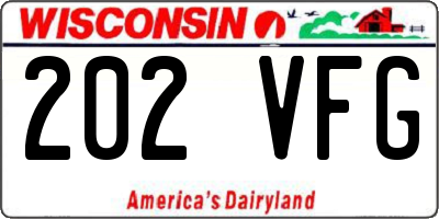 WI license plate 202VFG