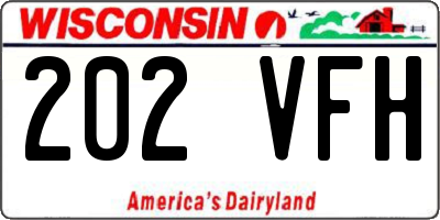 WI license plate 202VFH