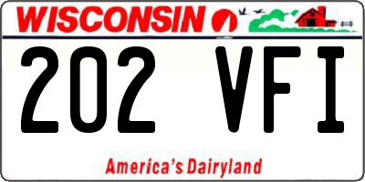 WI license plate 202VFI