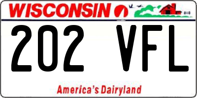 WI license plate 202VFL