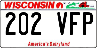 WI license plate 202VFP