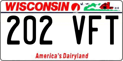WI license plate 202VFT