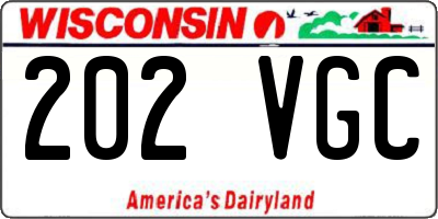 WI license plate 202VGC