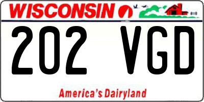 WI license plate 202VGD