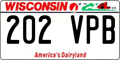 WI license plate 202VPB