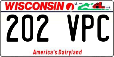 WI license plate 202VPC