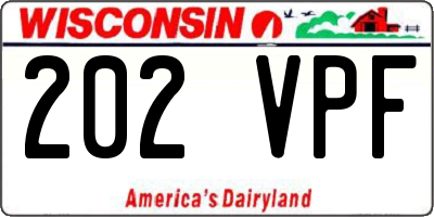 WI license plate 202VPF