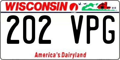 WI license plate 202VPG