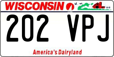 WI license plate 202VPJ