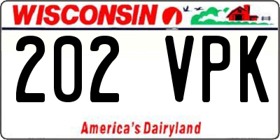WI license plate 202VPK