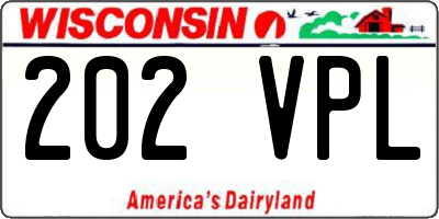 WI license plate 202VPL