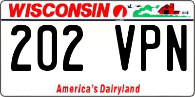WI license plate 202VPN