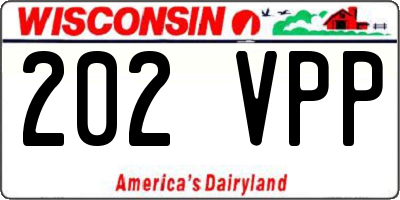 WI license plate 202VPP