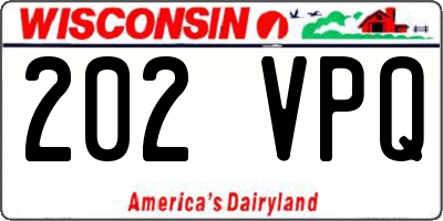 WI license plate 202VPQ