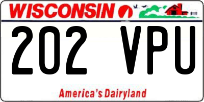 WI license plate 202VPU