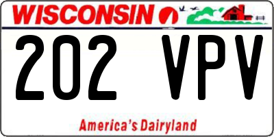 WI license plate 202VPV