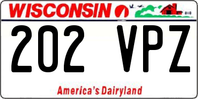 WI license plate 202VPZ