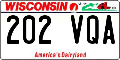 WI license plate 202VQA