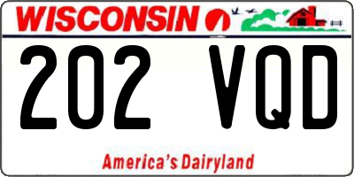 WI license plate 202VQD