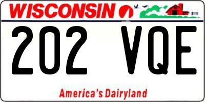 WI license plate 202VQE