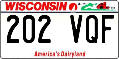WI license plate 202VQF