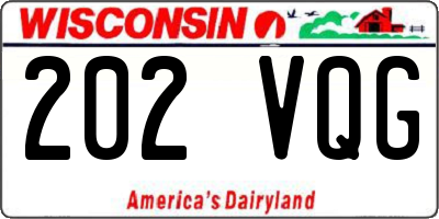 WI license plate 202VQG