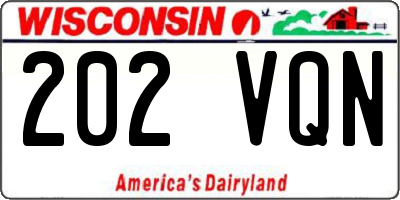 WI license plate 202VQN