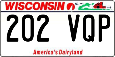 WI license plate 202VQP
