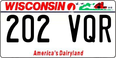 WI license plate 202VQR