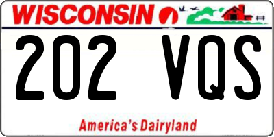 WI license plate 202VQS