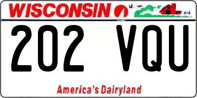 WI license plate 202VQU