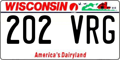 WI license plate 202VRG