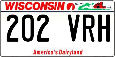 WI license plate 202VRH