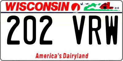 WI license plate 202VRW